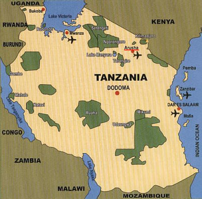 Karte von Tanzania