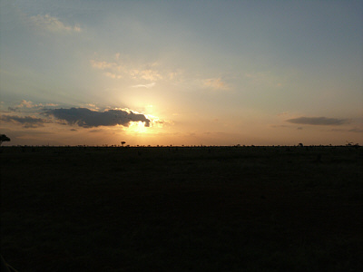 Kurz vor Sonnenuntergang im Tsavo East Nationalpark